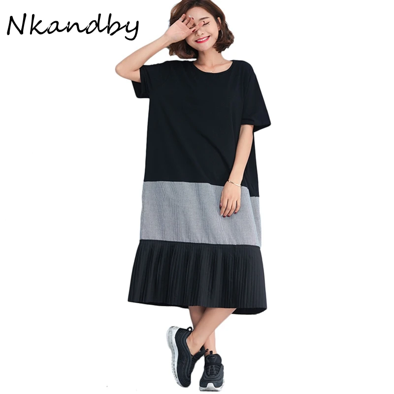 Большие размеры женская одежда 2018 Новое поступление Летняя Повседневное