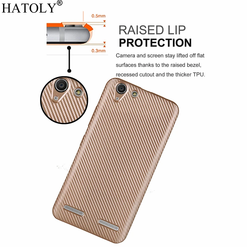 Чехол HATOLY для Lenovo Vibe K5 Plus A6020 Ультратонкий Мягкий ТПУ чехол из углеродного волокна