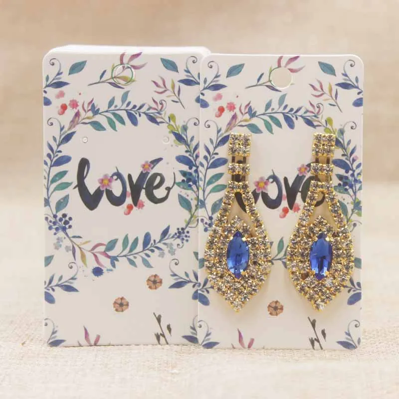 card same as pic 50 шт./лот бумажные ювелирные изделия падение упаковка для серег карты мульти цветок дизайнерские серьги пакет карты белый/Крафт DIy спасибо серьги карта - Цвет: card same as pic