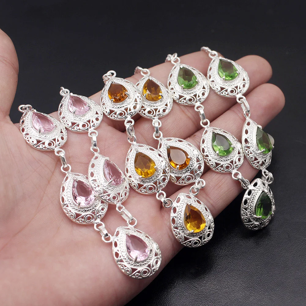 Choose Your Color Multi Stone TopazKunzite Peridot 925 Sterling Silver Chain Necklace Length 19.5 Inch TF254 Free Shipping | Украшения и