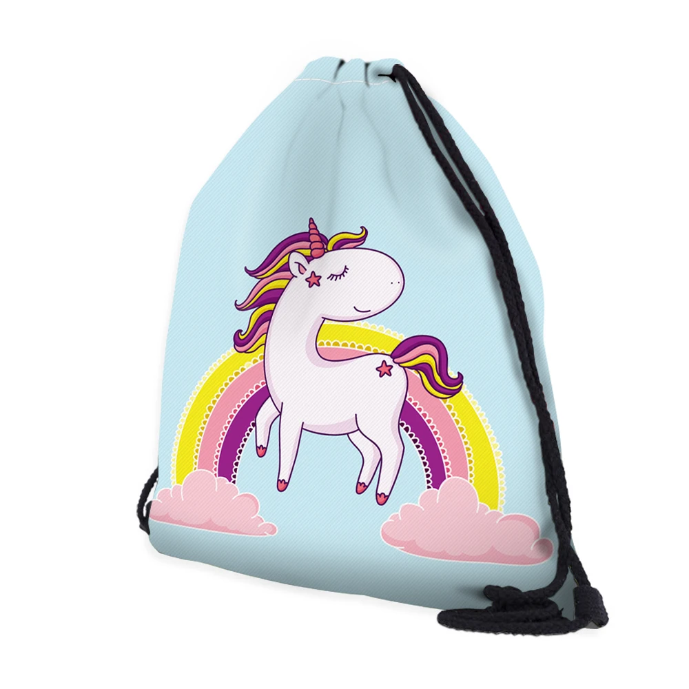 

BU Store Unicorn Drawstring Bag String Sack Bag Beach Polyester Women Men Travel Storage Package Teenagers backpack Sacos Mujer
