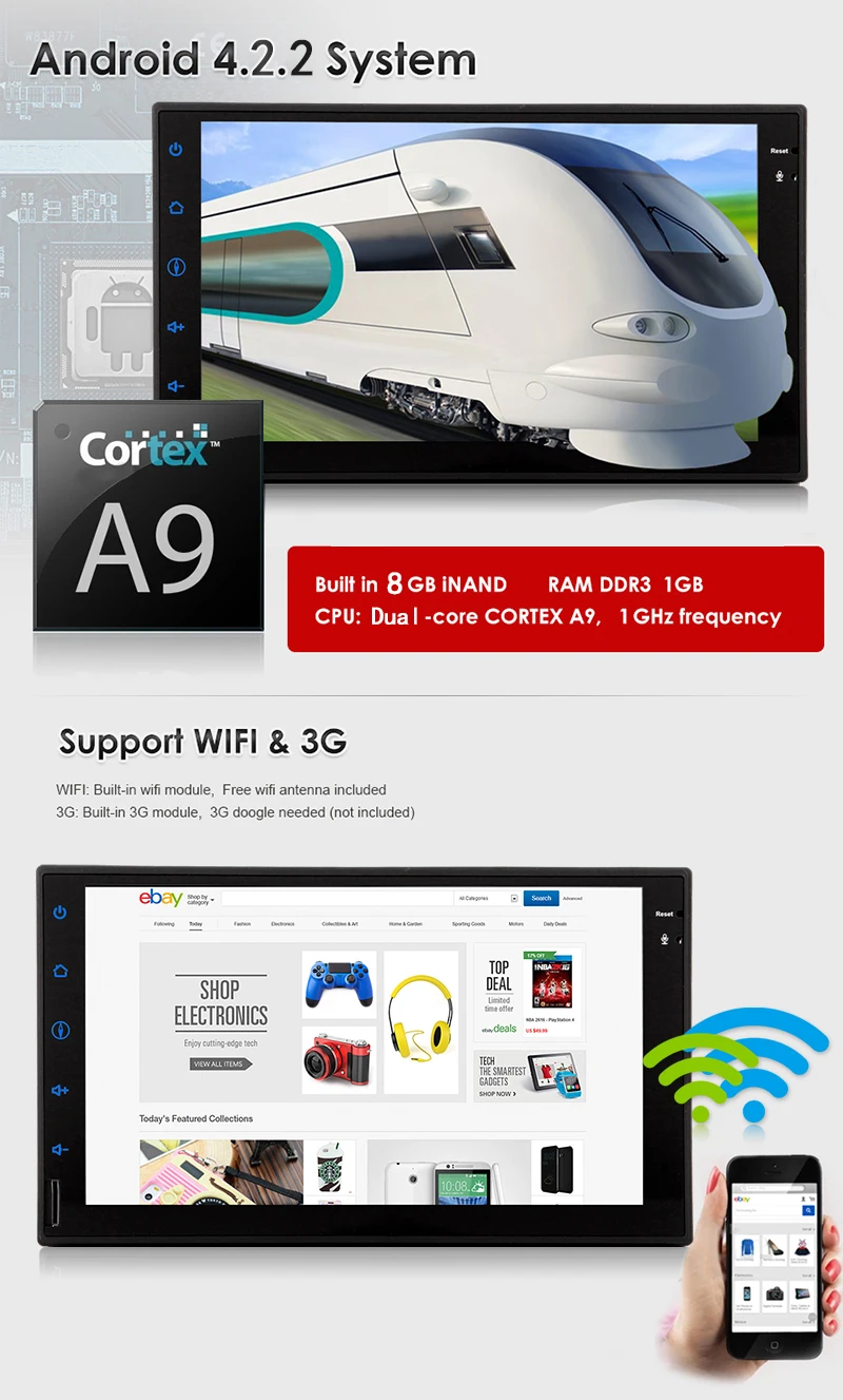 Android 5.1 емкостный 4 core GPS стерео Wi Fi DTV логотип навигатор Amp Аудио FM без DVD Планшеты