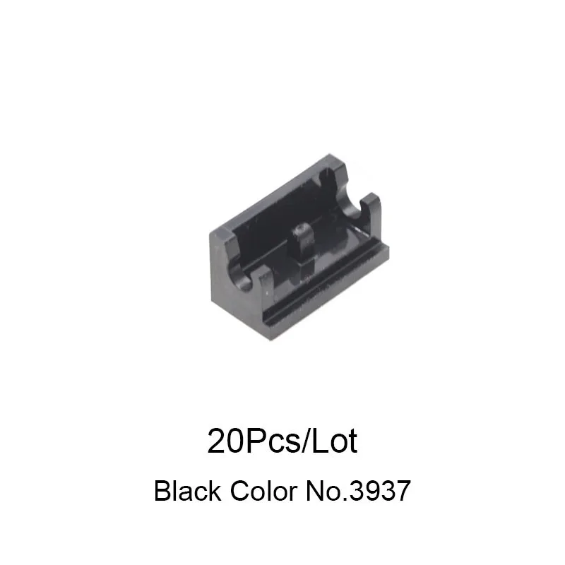 20Pcs Black 3938 20 шт./лот MOC кирпич части шарнир Кирпич 2x2 верхняя пластина тонкий шарнир кирпич 1x2 база совместима с 3937 6134 Дети DIY игрушки подарки - Цвет: 20Pcs Black 3938