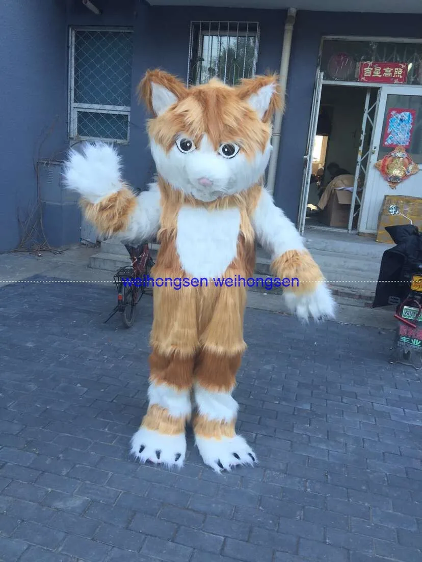 Высокое качество EVA материал шлем имитация меха кошка талисман костюмы ходьба