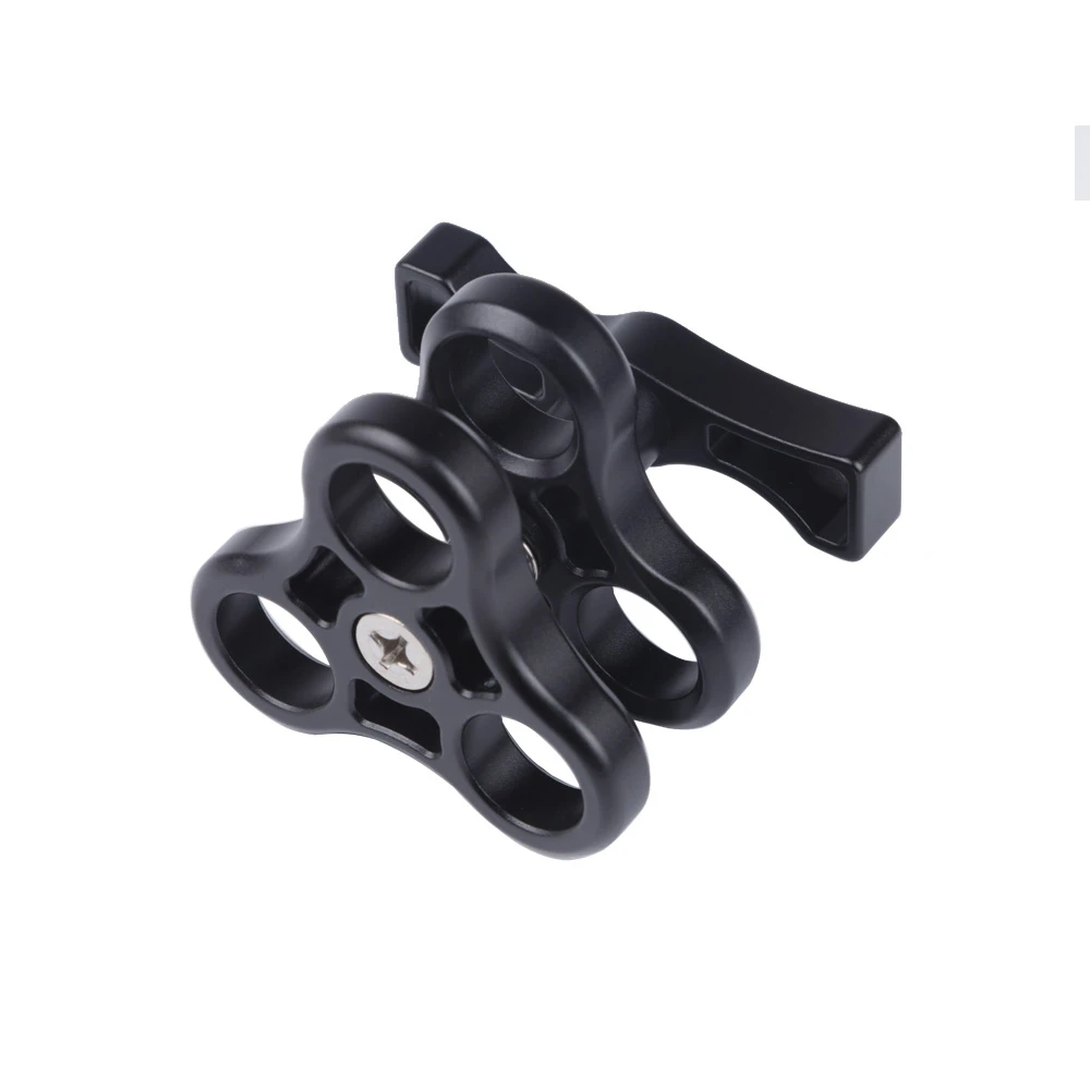 Дешево 4 шт. тройное отверстие Шаровой Зажим крепление 3 отверстия лагерь видео светильник вспышка светильник система рычага для подводной фотогра...