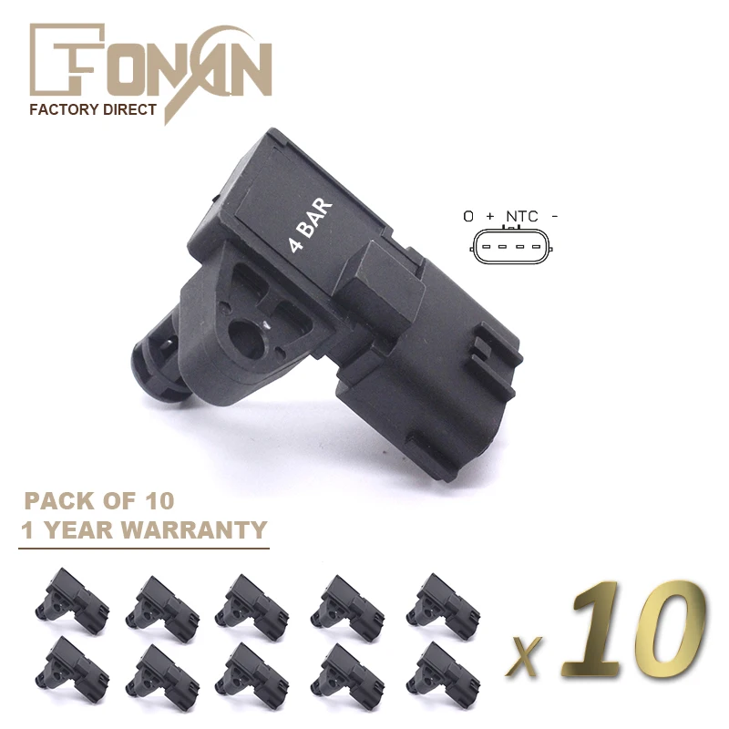 4Bar 80018383 5WK96841 2045431 датчик давления впускного воздуха для Renault Peugeot 405 Kia Pride Hyundai