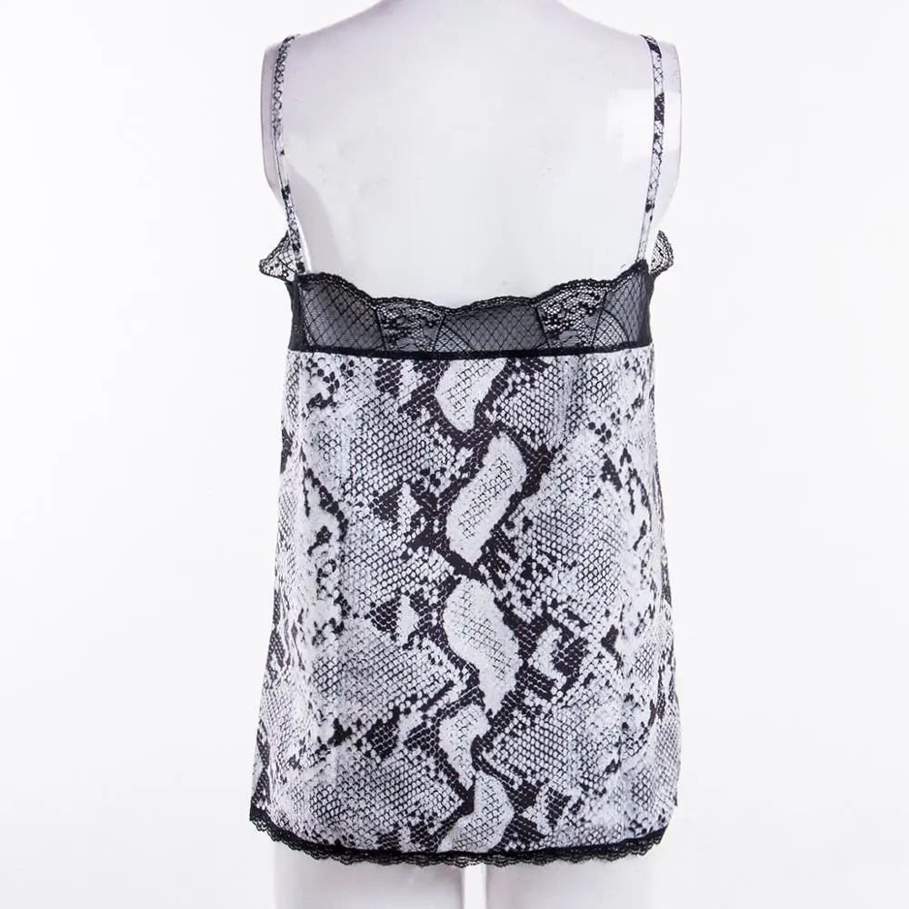 Сексуальный женский леопардовый топ без рукавов с принтом змеиной кожи