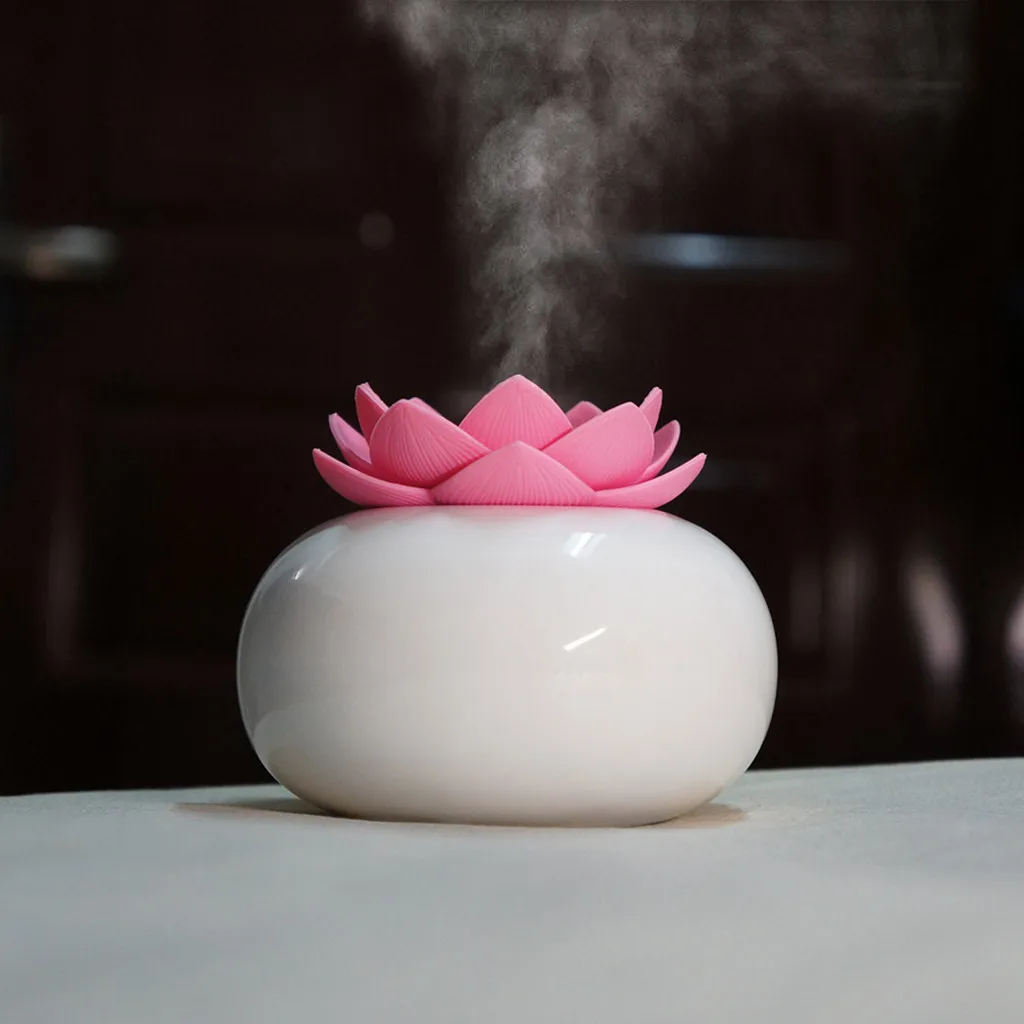 C Увлажнитель воздуха Lotus керамический увлажнитель воздуха портативный мини домашний USB увлажняюший очиститель распылитель увлажнитель воздуха для тумана - Цвет: C