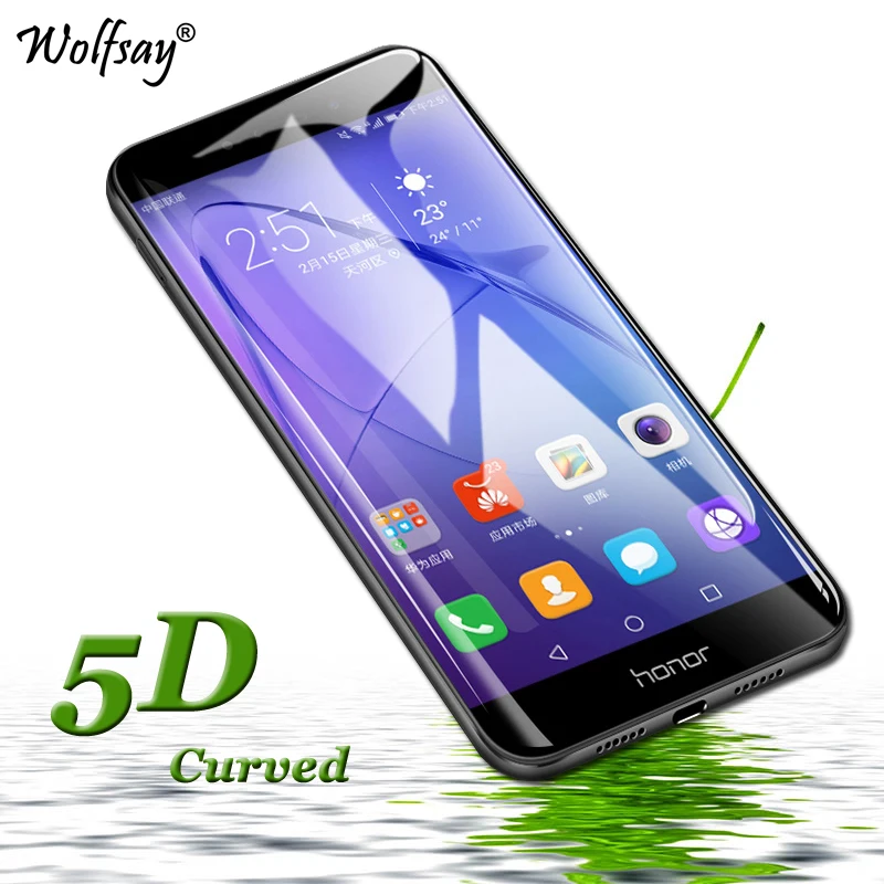 Закаленное стекло для Honor 6X 5D с изогнутыми краями и полным покрытием|Защитные