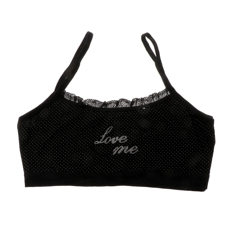 

Girl Underwear Lace Bras Cotton Camisoles Sports Bra Top For Teens Training Bra Simple design with lace detail Wire free