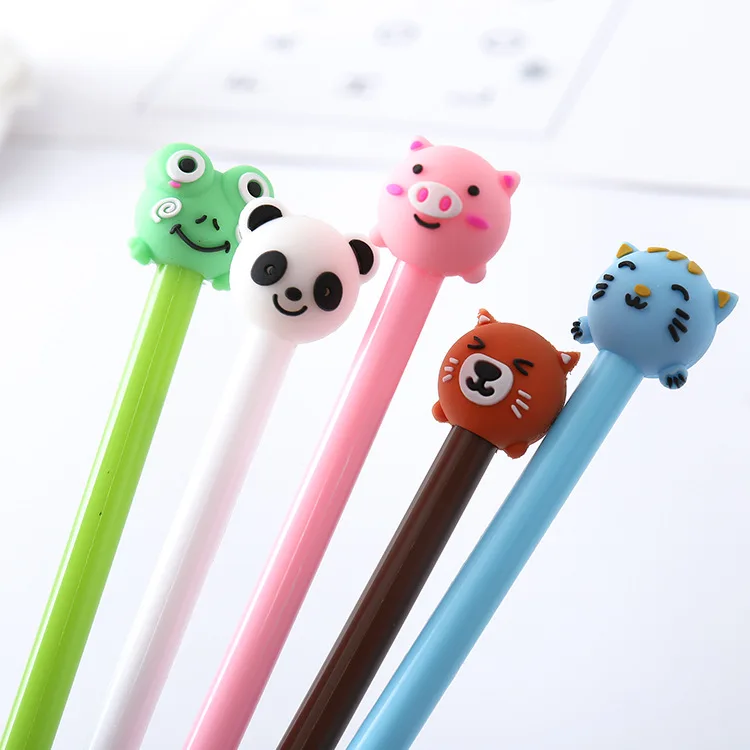 

1 pcs cartoon animal styling neutral pen creative office black signature pen students write water-based pen