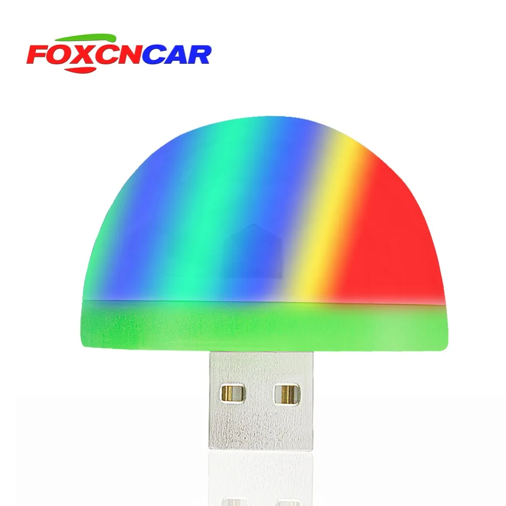 Foxcncar светодиодный H4 Автомобильный USB атмосферный свет DJ RGB мини красочная