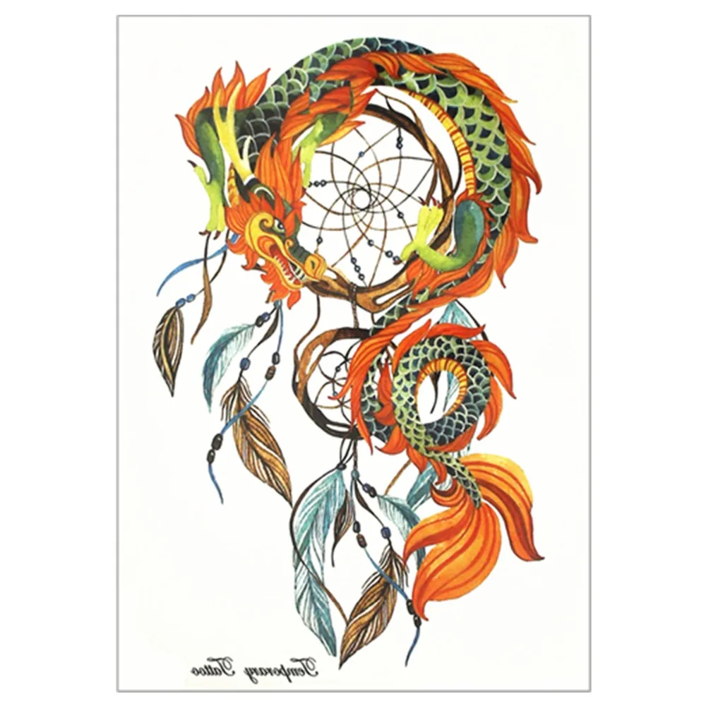 SHNAPIGN серия Ловец снов китайского дракона временное искусство тела наклейки для