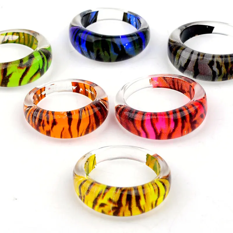 Кольца с цветным леопардовым рисунком для мужчин и женщин 10 шт./компл.|resin ring|ring