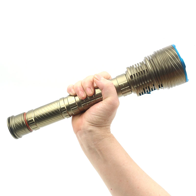 Online Profesional Ultra Potente XM-L T6 LED 9 * Salto De La Linterna De La Antorcha 8000 Lúmenes De Luz De Lámpara 200 Submarino Medidor De Batería 3x26650