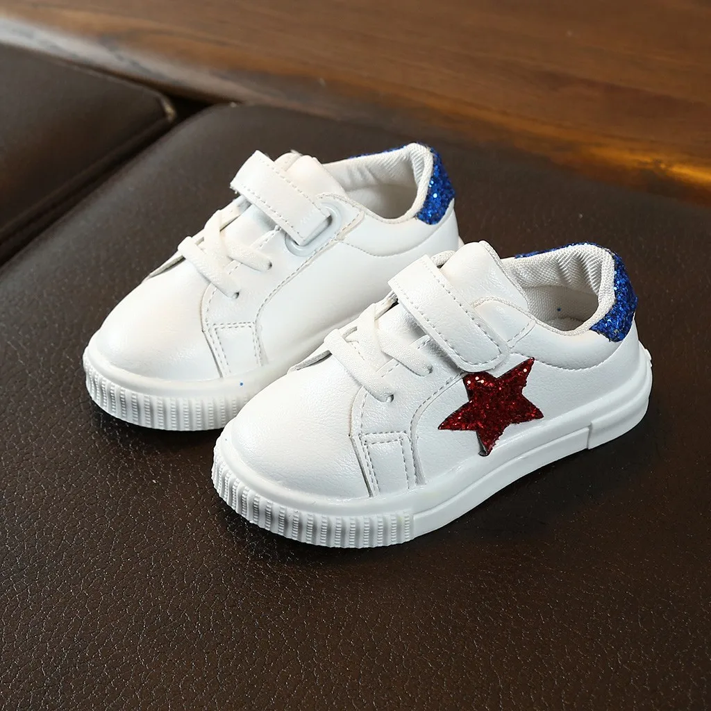 Perimedes Children Kids Baby Girls Boys Bling Star School Flat Sport Sneakers Casual Shoes | Детская одежда и обувь