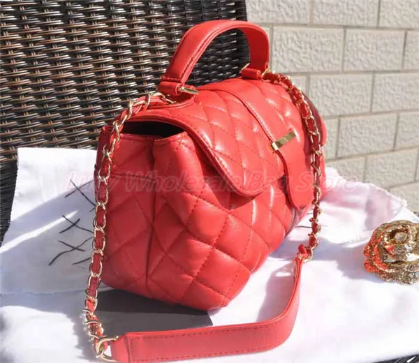 New Calf Leather Female Casual Red Shoulder Bag Medium Size Free Shipping | Багаж и сумки