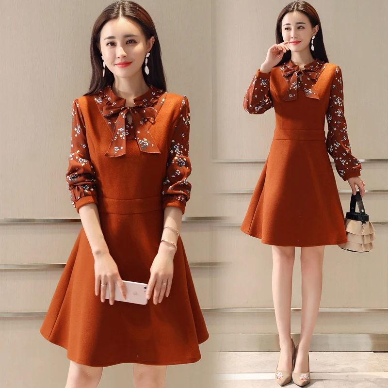 Новые модные женские комплекты платьев формальные шерстяные платья а силуэта