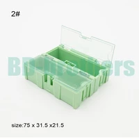 original 2 green component storage box square ic components boxes smt smd wen tai boxes combination plastic case 1200pcslot