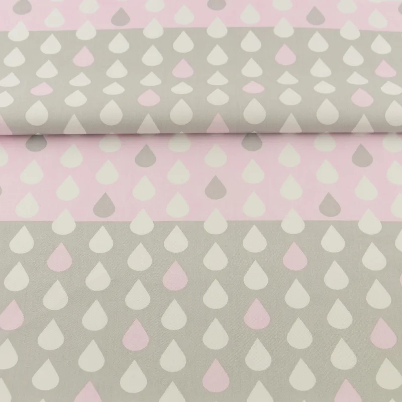 Фон для скрапбукинга с каплями дождя 100% хлопковая ткань розовый и серый шитья