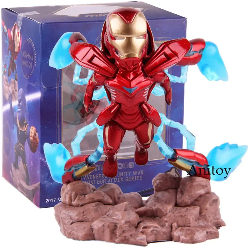 Iron Man with box Marvel Мстители Бесконечность войны мини яйцо атака серии Железный человек MK50 Mark XLX фигурка танос экшн ПВХ Коллекционная модель игрушки - Цвет: Iron Man with box