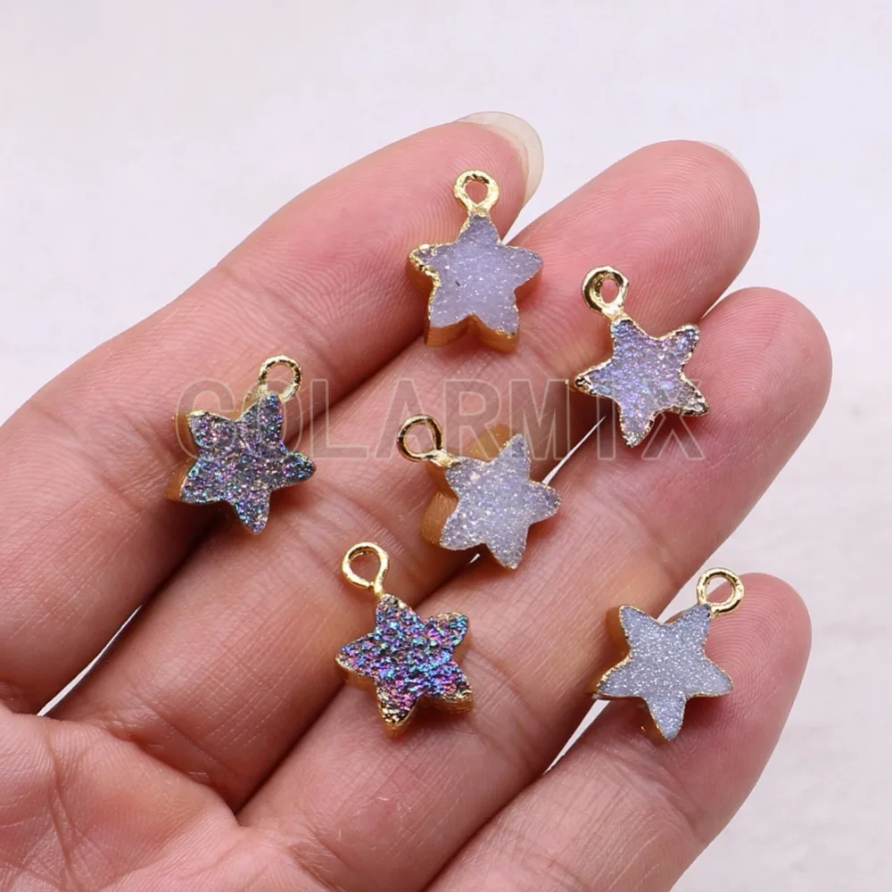 Оптовая продажа 8 шт. каменные ювелирные изделия крошечная звезда каменная