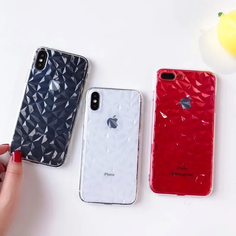 3D Алмазная текстура чехол для iPhone 6 6s 7 8 Plus X XR XS Max мягкий телефона на Роскошные