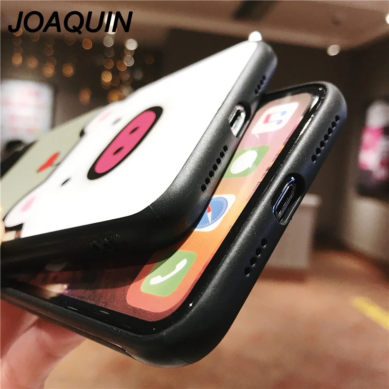 Новинка 2019 стеклянный чехол с зеркальным покрытием для iPhone X XR XS MAX big Pig head