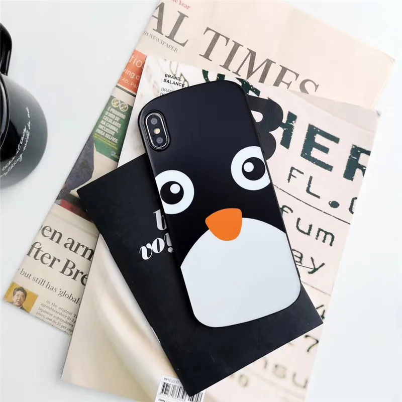 Милый мультфильм Пингвин чехол для iPhone XS Max XR X 7 плюс 8 6/S Мягкий ТПУ задняя крышка |