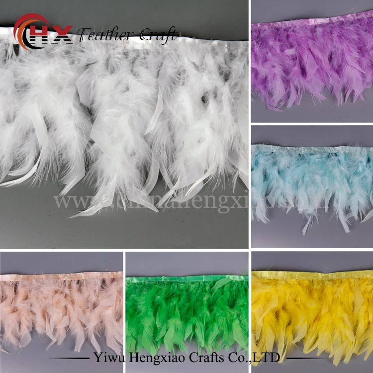 

2yards Fluffy Good Quality White Turkey feather fringe trim 6-8inches chandelle marabou feather trimming skirt dress trims