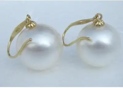 

Free Shippng HUGE AAA 11-12MM PERFECT ROUND WHITE SOUTH SEA PEARL DANGLE EARRING