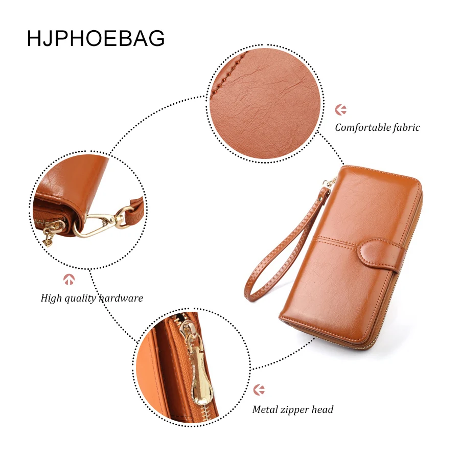HJPHOEBAG, женский длинный клатч, кошелек, большая вместительность, кошельки, женский кошелек, Дамские кошельки, карман для телефона, держатель для карт, cartera mujer YC037
