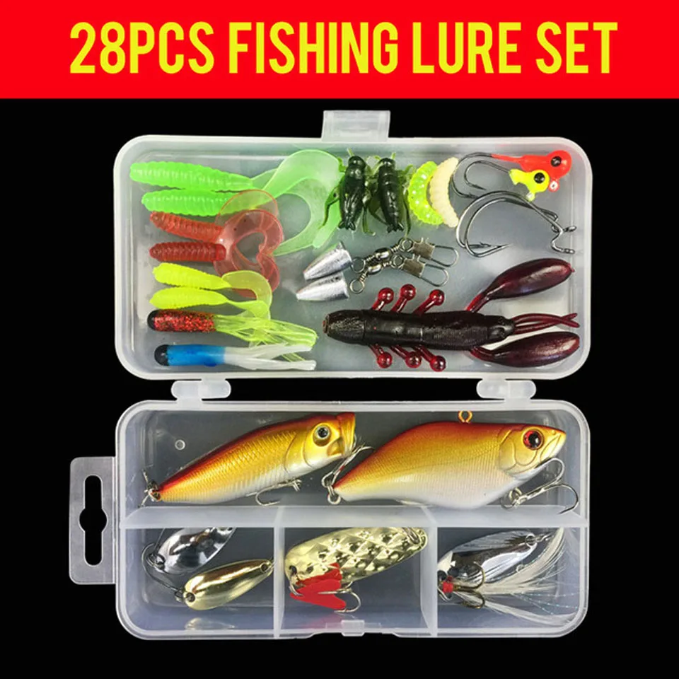 WALK FISH набор рыболовных приманок снасти смешанные жесткие и мягкие приманки