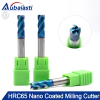 aubalasti hrc65 4 flutes solid carbide end mill milling cutter cnc router bits tools cnc milling cutter bits for metal cutting