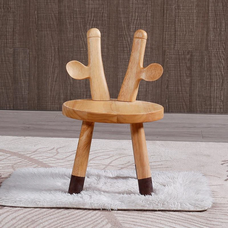 

solid wood children's dining stool deer fashion creative small animal cute solid wood chair kindergarten children's chair