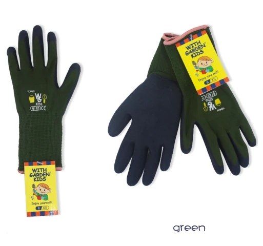 Green Color XXS Садовые перчатки 5 пар Детские садовые рабочие перчатки для детей - Цвет: Green Color XXS