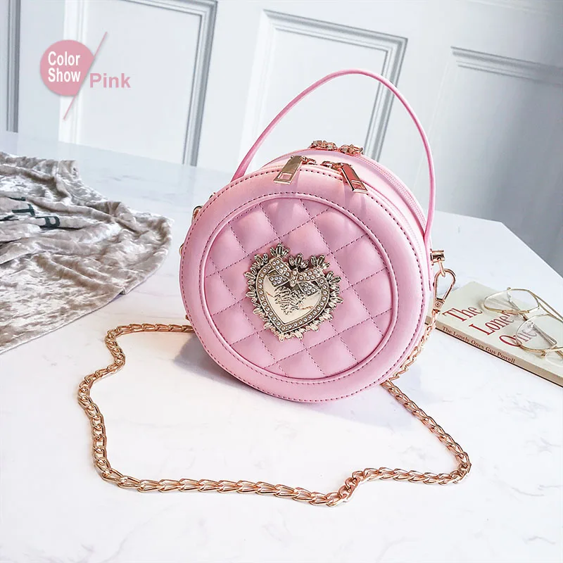 Fularuishi Summer Female Women Messenger Bag Korean Edition Fashion Small Round Bag Mini Bag Circular Shoulder Bag - Цвет: Розовый