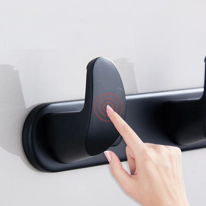 Черный крючок из нержавеющей стали для кухни настенный ванной комнаты прочный