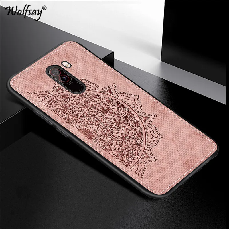 Pink Для Pocophone F1 противоударный мягкий ТПУ ткань текстура жесткий PC чехол для телефона для Xiaomi Pocophone F1 задняя крышка для Xiaomi Pocophone F1 - Цвет: Pink