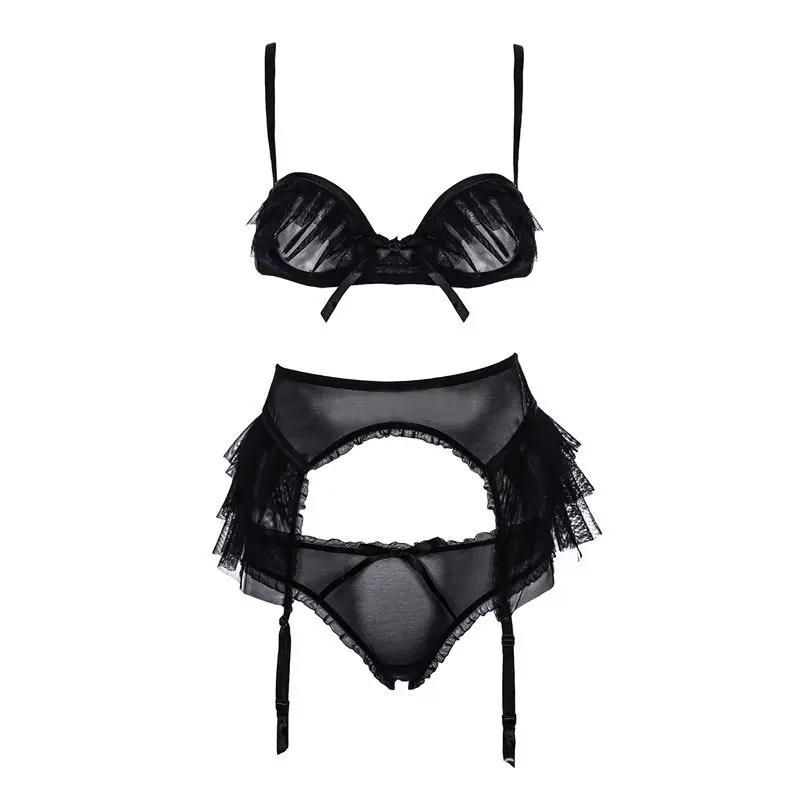 Комплект женского нижнего белья привлекательный ультратонкий бюстгальтер с