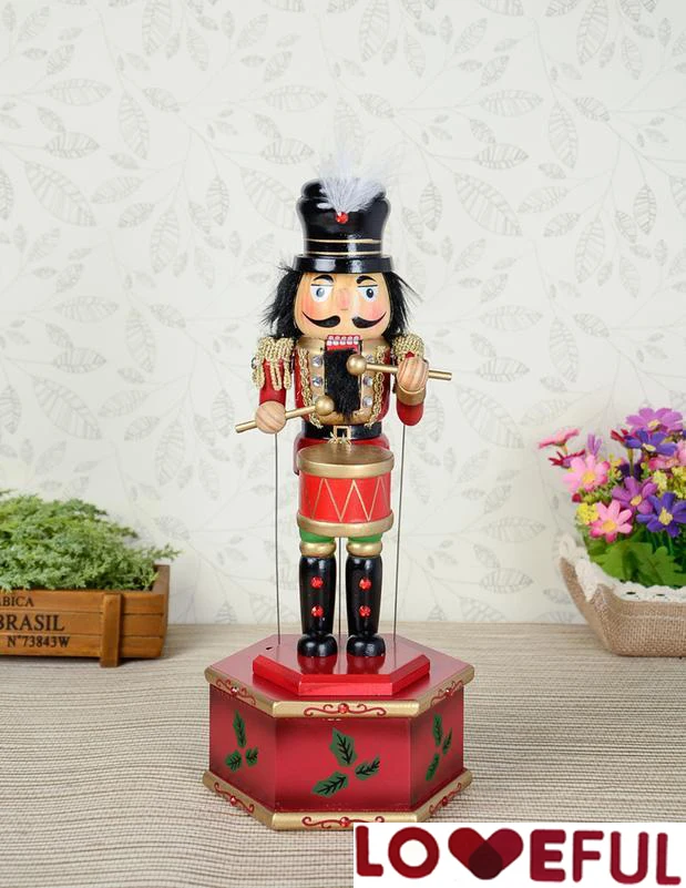 Новый Рождественский праздничный гайковёр Музыкальная шкатулка с усами высотой