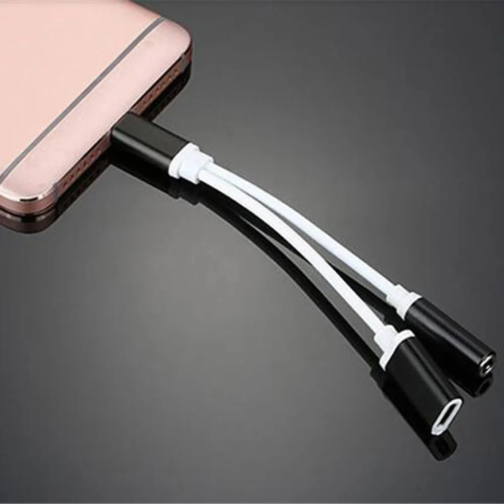 Черный Мини-usb кабель тип-c до 3,5 мм разъем AUX Наушники сотовый телефон линия передачи данных аудио сплиттер конвертер Кабель-адаптер для сотовой связи z75 - Цвет: Черный