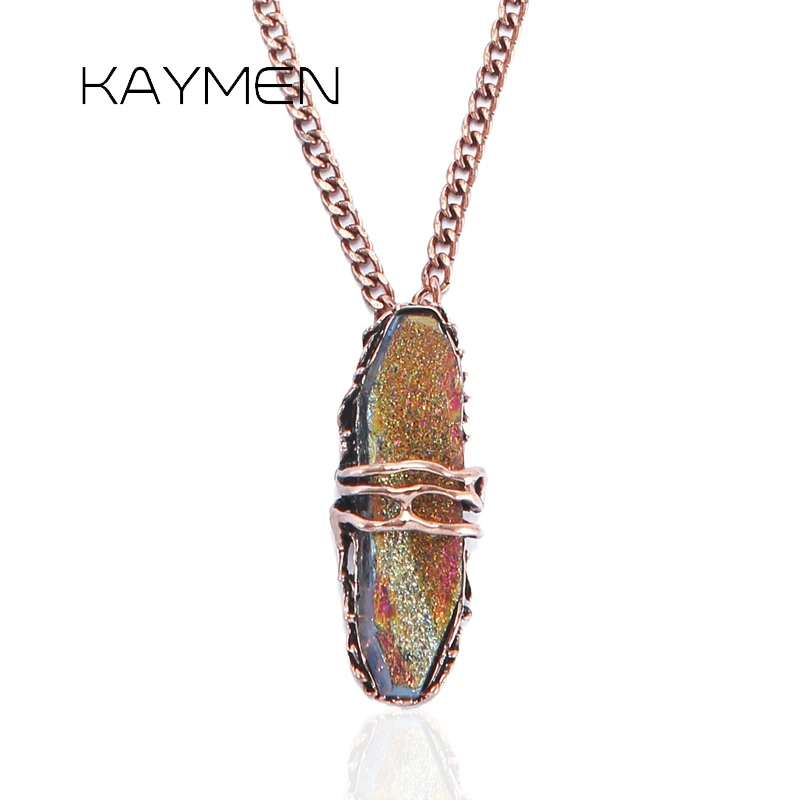 

KAYMEN New Long Chain Statement Pendant Necklace for Women Vintage Bohemia Antique Bronze Necklaces Jewelry Drop-shipping
