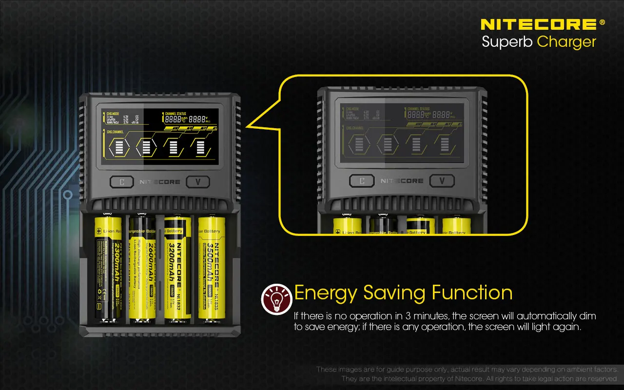 Официальный Nitecore UM4 UM2 SC4 USB QC зарядное устройство интеллектуальная схема глобальная страховка Li-Ion AA AAA 18650 21700 26650