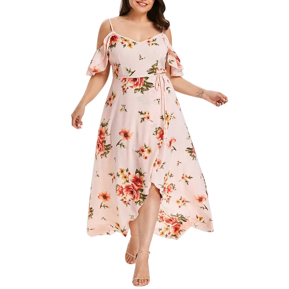 Vestidos verano 2018 женское летнее платье больших размеров с коротким рукавом и