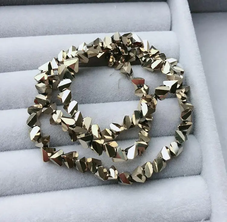 c08 gold DIY браслет из драгоценных камней 3d хрустальные бусины 2 отверстия, 145 шт./лот, 4 мм 6 мм Круглый угол тетраэдрон аксессуары для одежды ремесло - Цвет: c08 gold