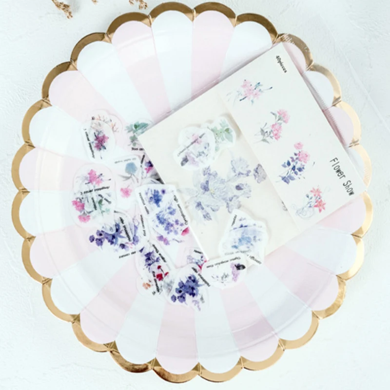 40 шт./лот наклейки из серии цветов растений животных сделай сам дневник ручной