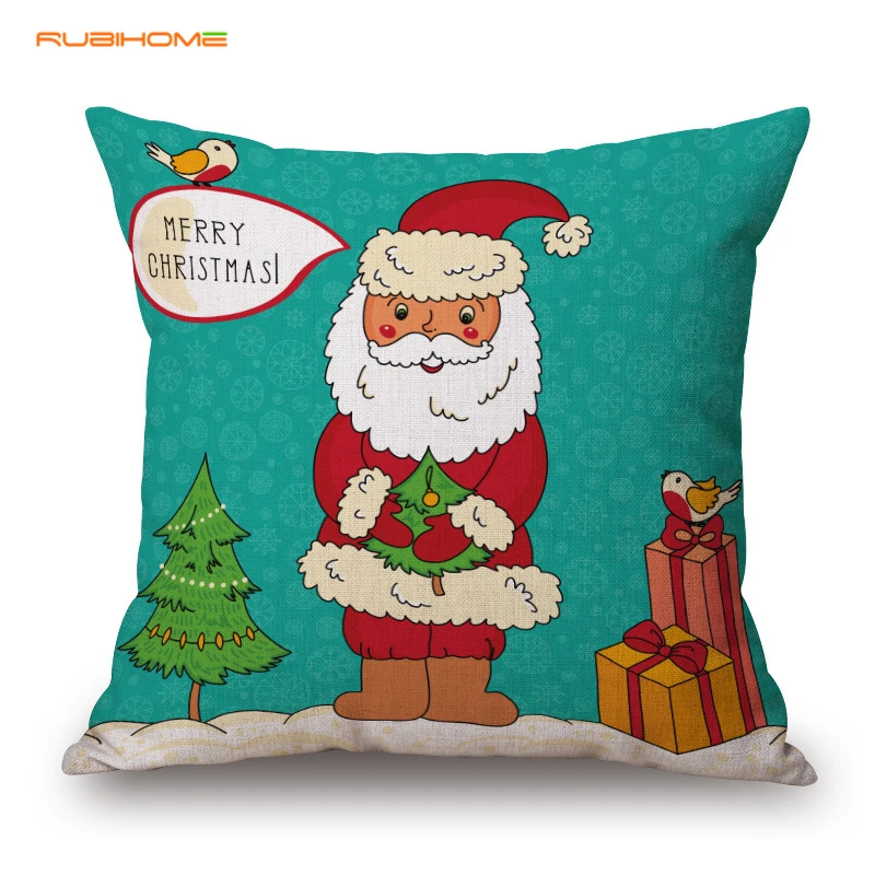 Rubihome модные Сочельник Санта Клаус подарок Декоративные Чехлы Бросьте наволочку