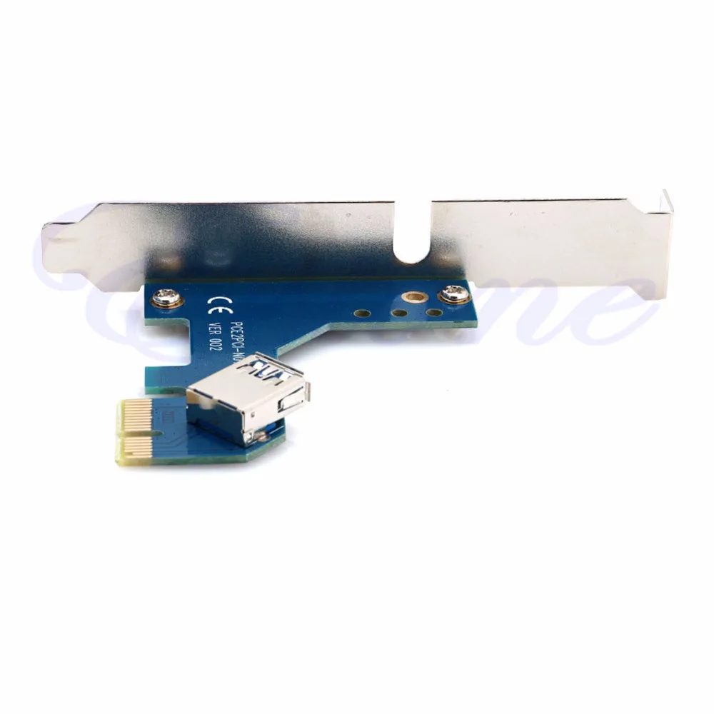 Адаптер PCI E Express X1 на с двойным переходником удлинительная карта кабелем USB 3 0 2 6