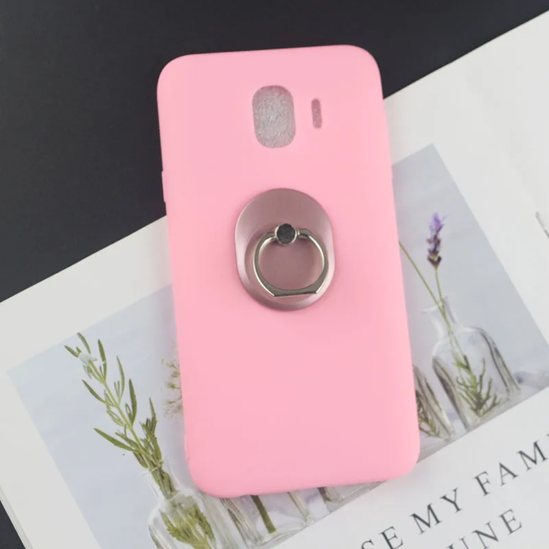 Мягкий чехол из ТПУ для samsung Galaxy J1 mini J2 Core J3 J4 Plus J5 J6 Prime J7 Bee Pearl Diamond - Цвет: Stand Pink
